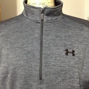 Under Armour Jacket Mens 2XL Gray Cold Gear Quarter Zip Fleece Run Hike Work Out